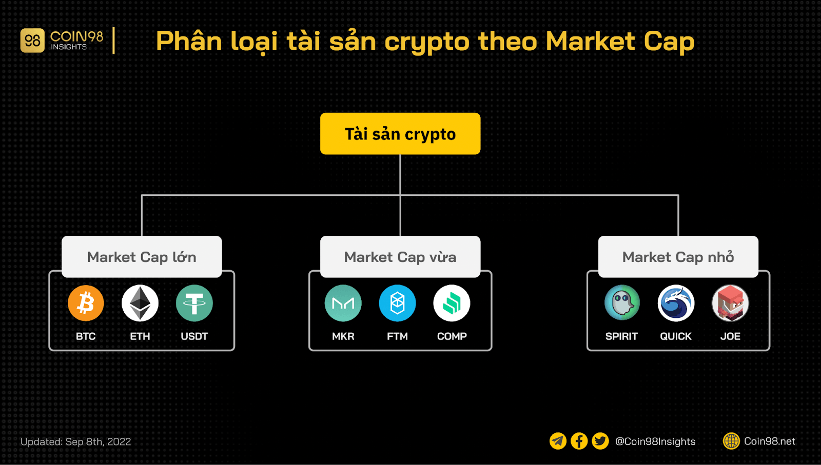 phân loại tài sản crypto theo market cap