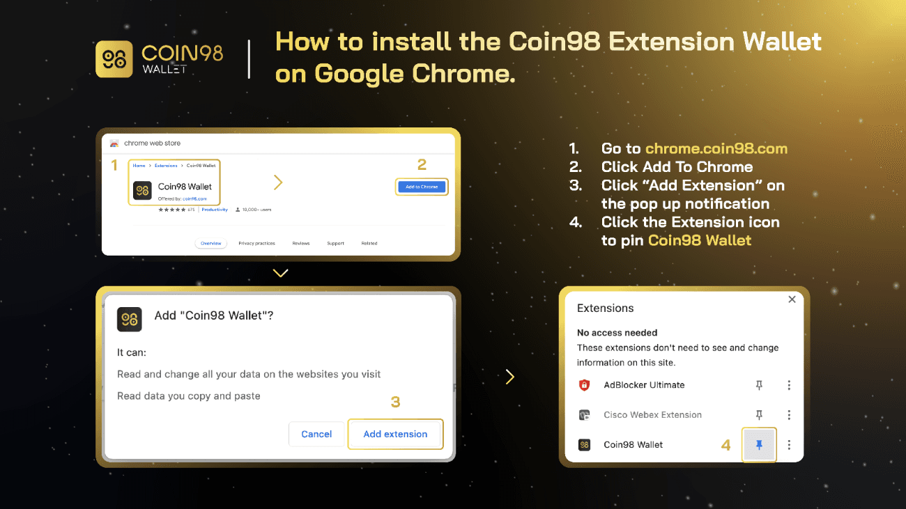 install coin98 wallet extension