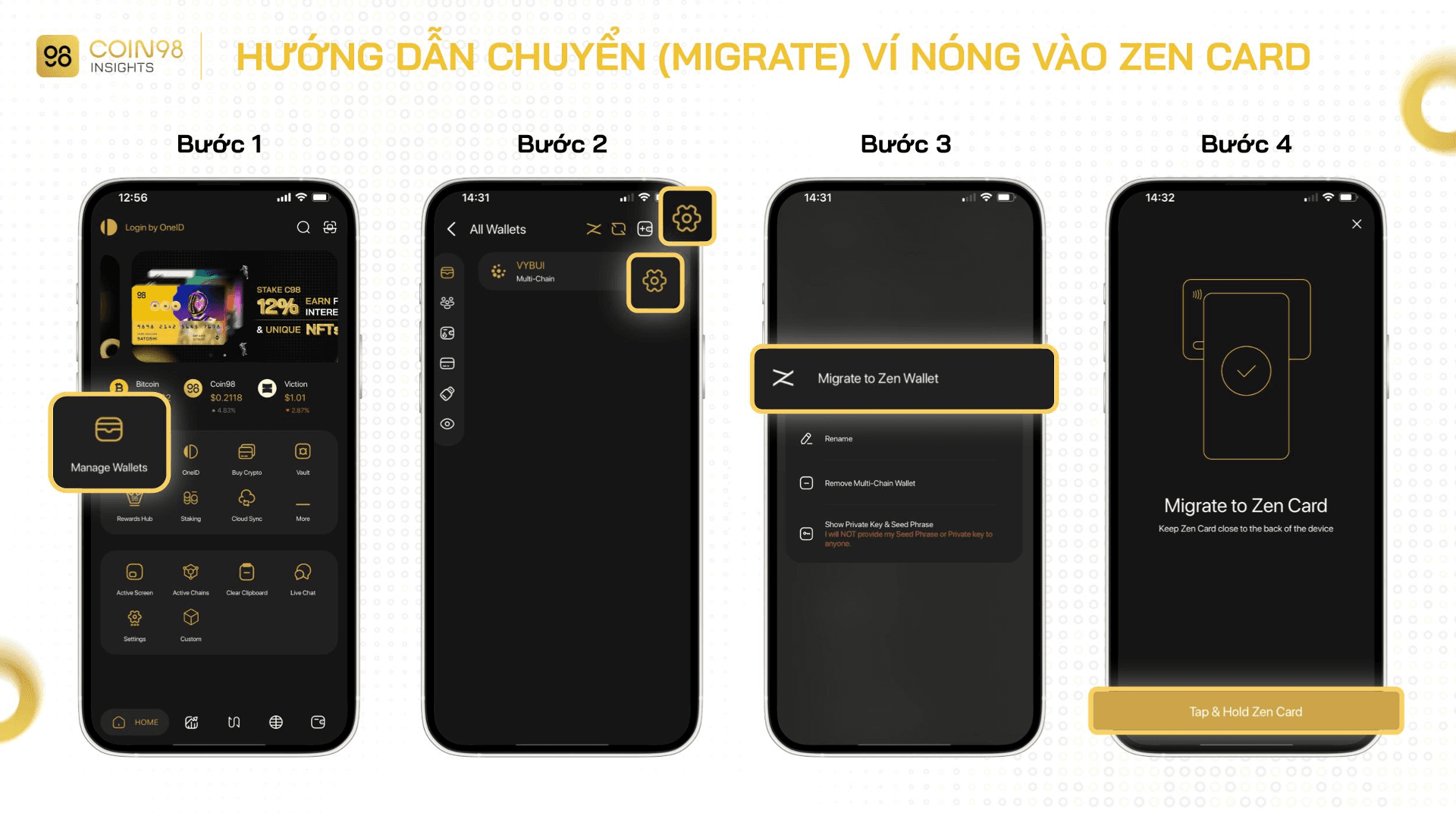 chuyển migrate ví nóng zen card