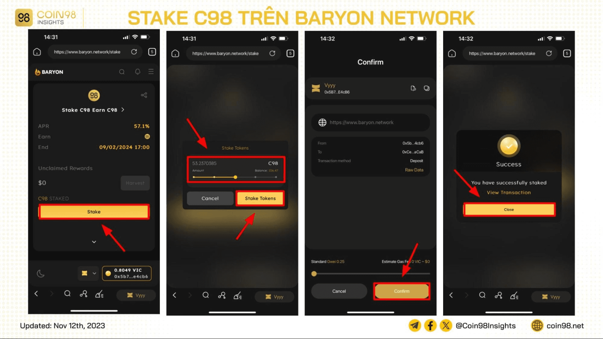 stake c98 trên baryon network