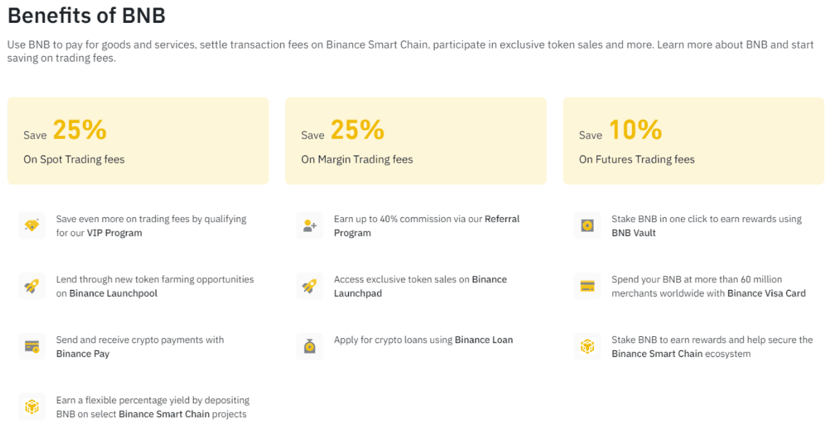 use case của bnb coin