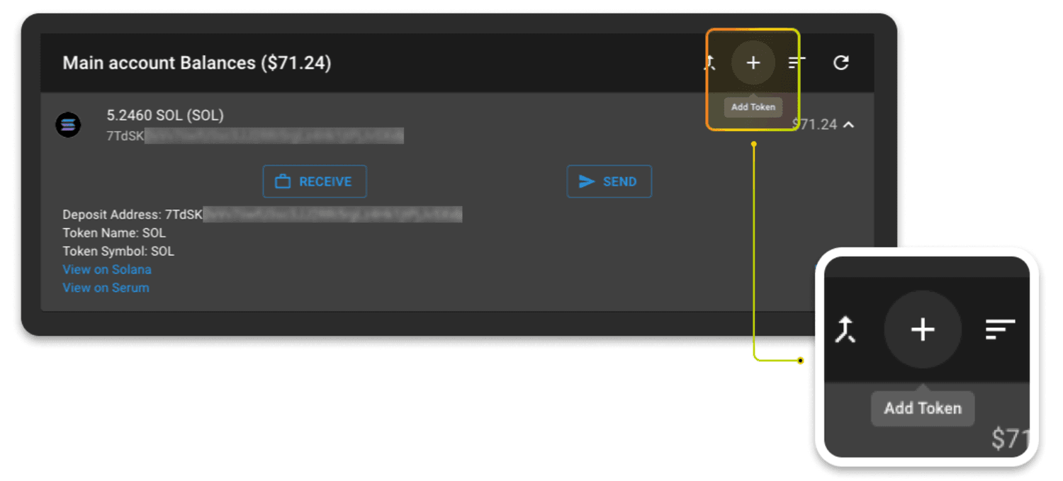 deposit token srm