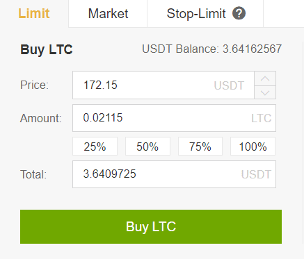 bấm mua ltc coin