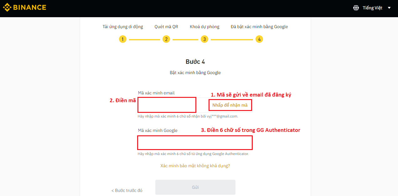 bảo mật 2fa binance 6