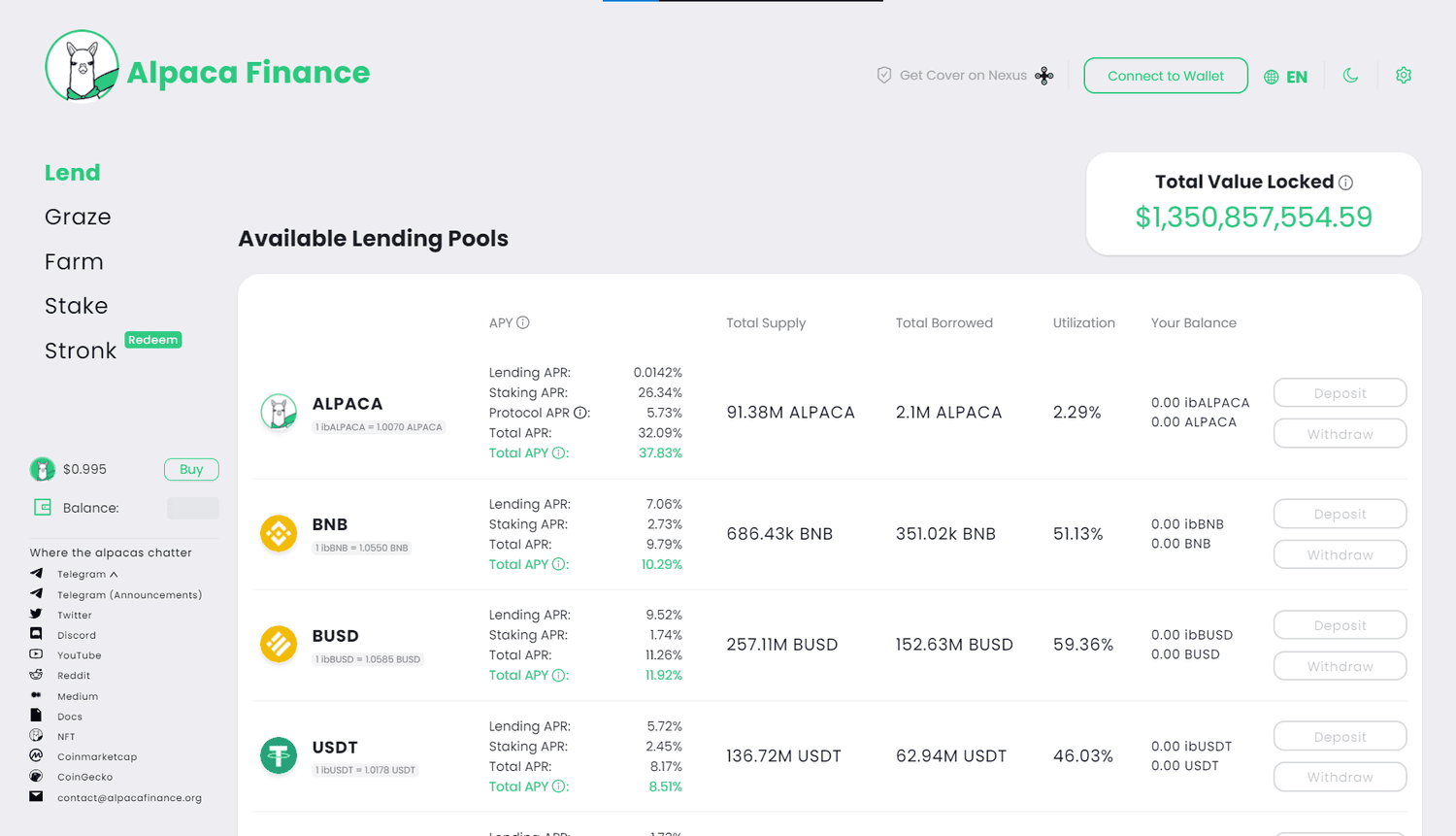 website alpaca finance