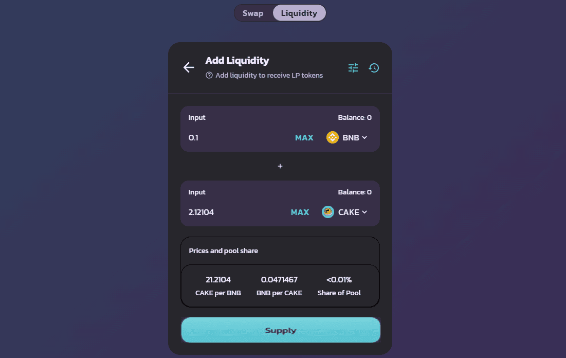 add liquidity on pancakeswap 3