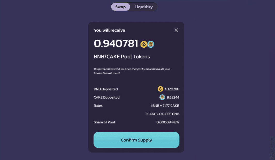 add liquidity on pancakeswap 4