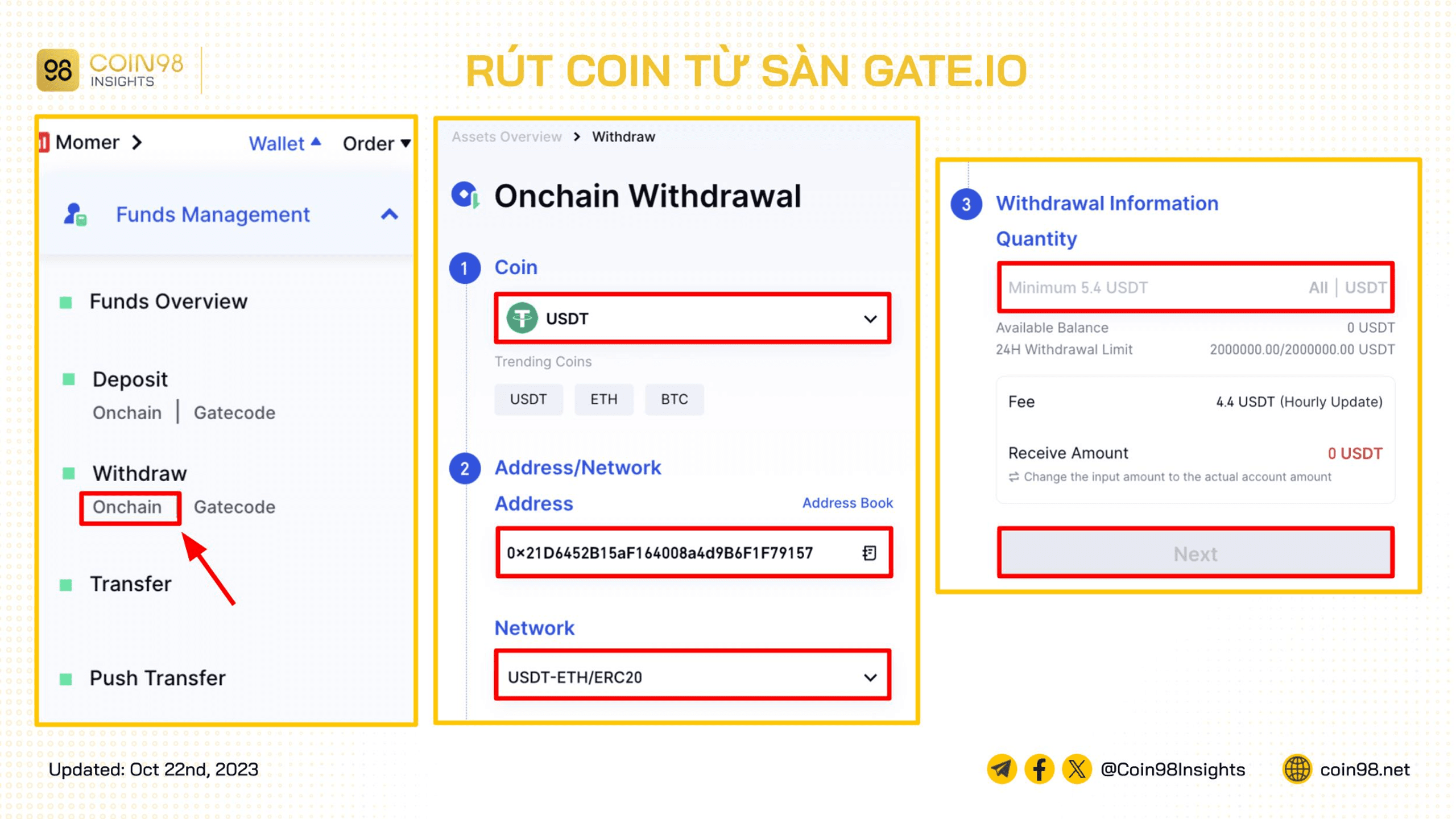 rút coin sàn gate