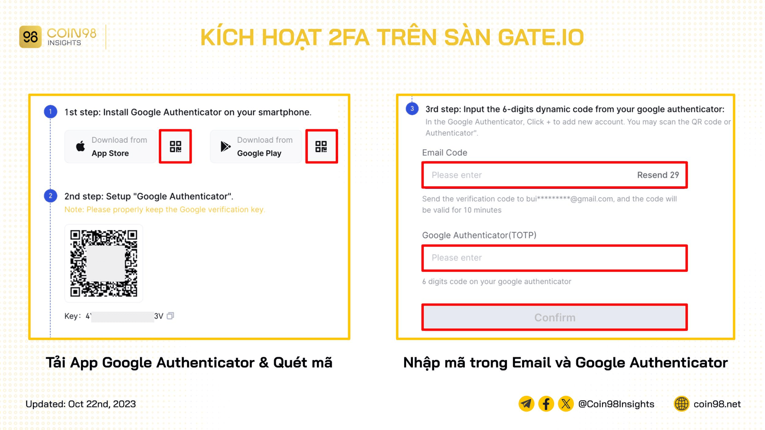 kích hoạt 2fa sàn gate 1