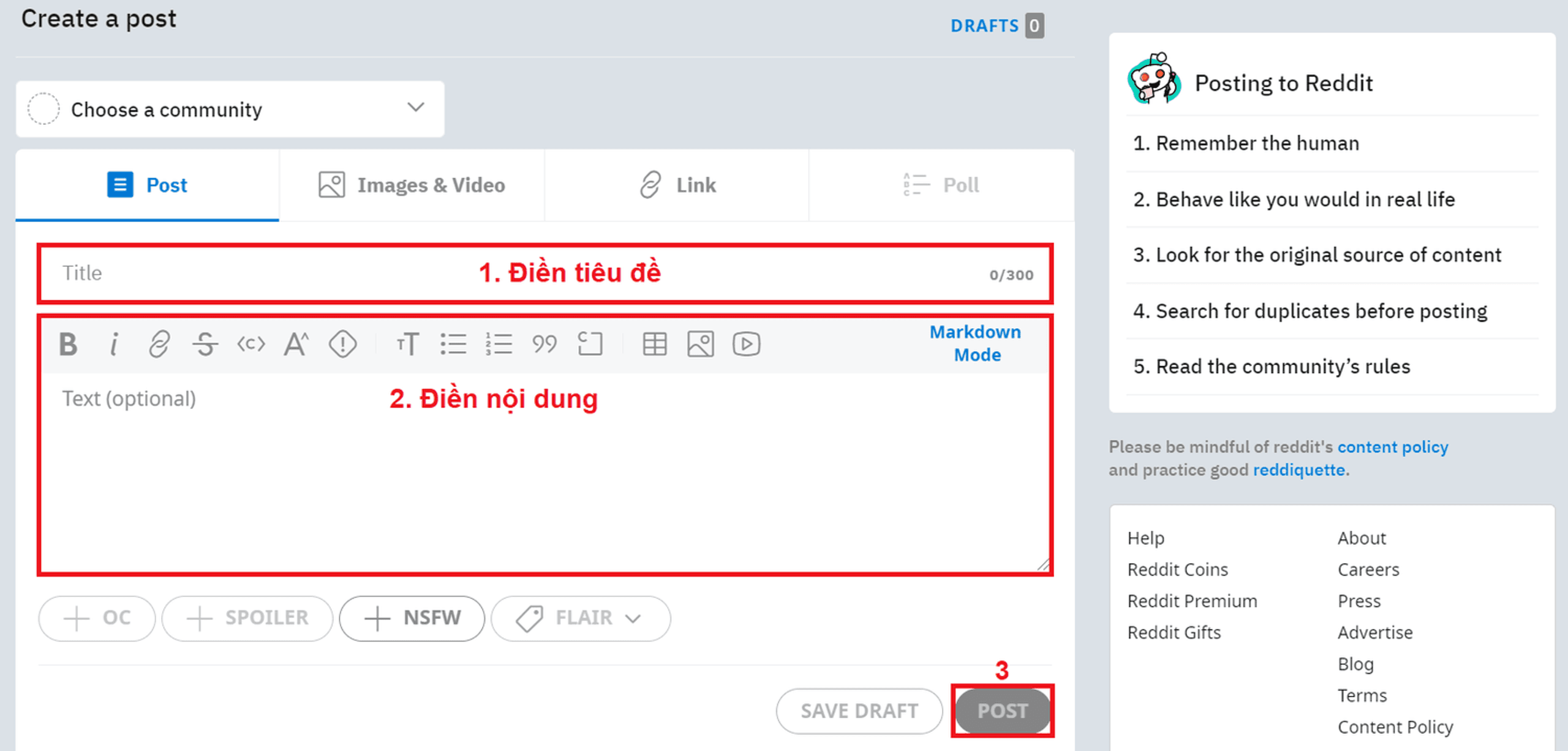 điền tiêu đề reddit