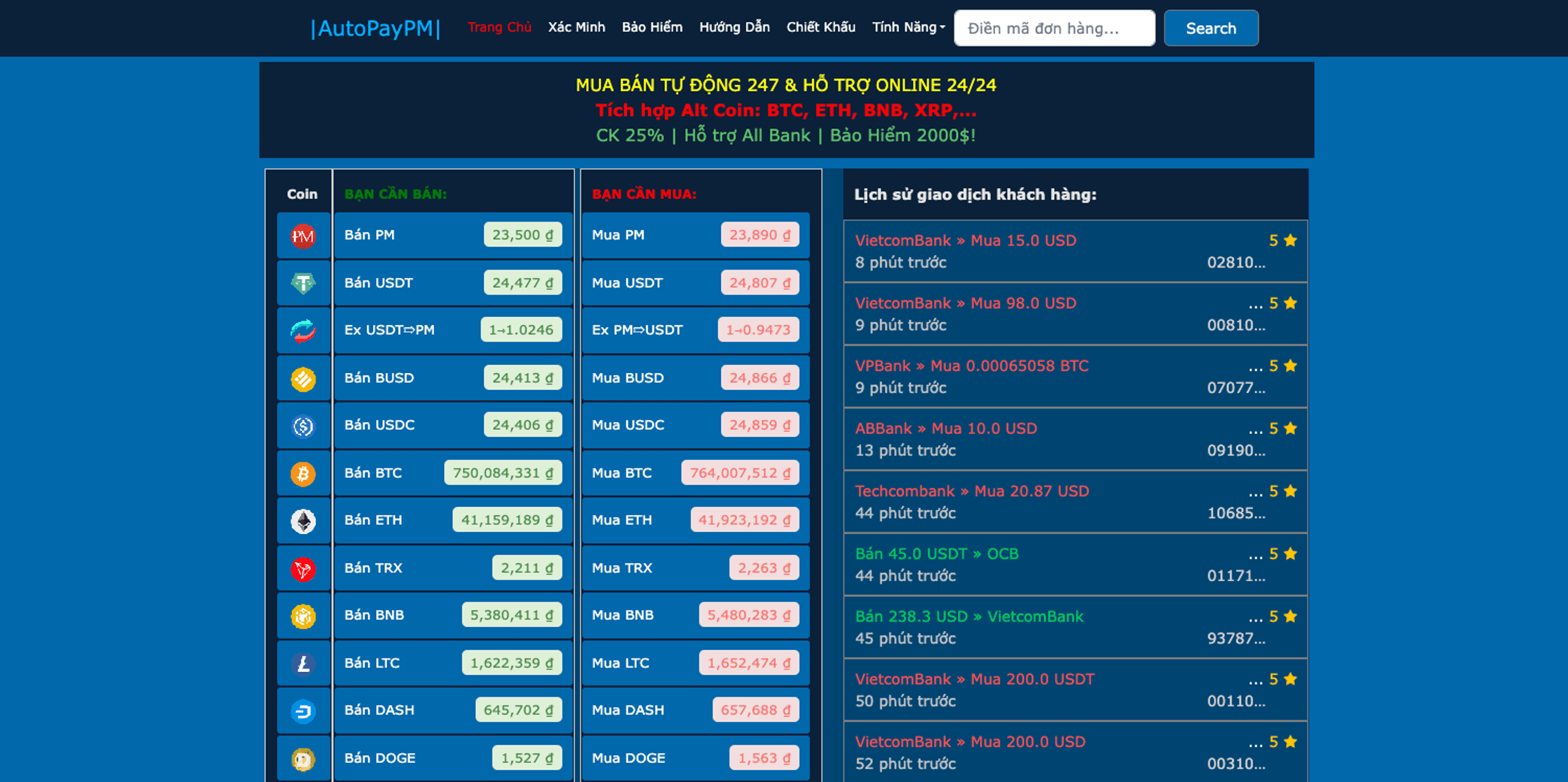 đối tác của perfect money