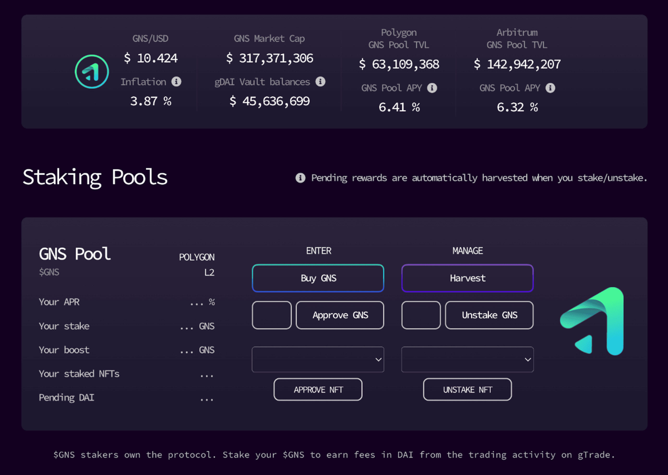 gns staking site