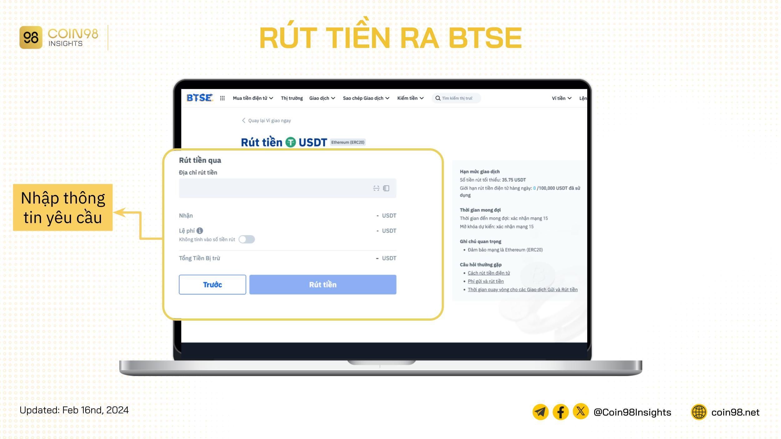 rút tiền btse