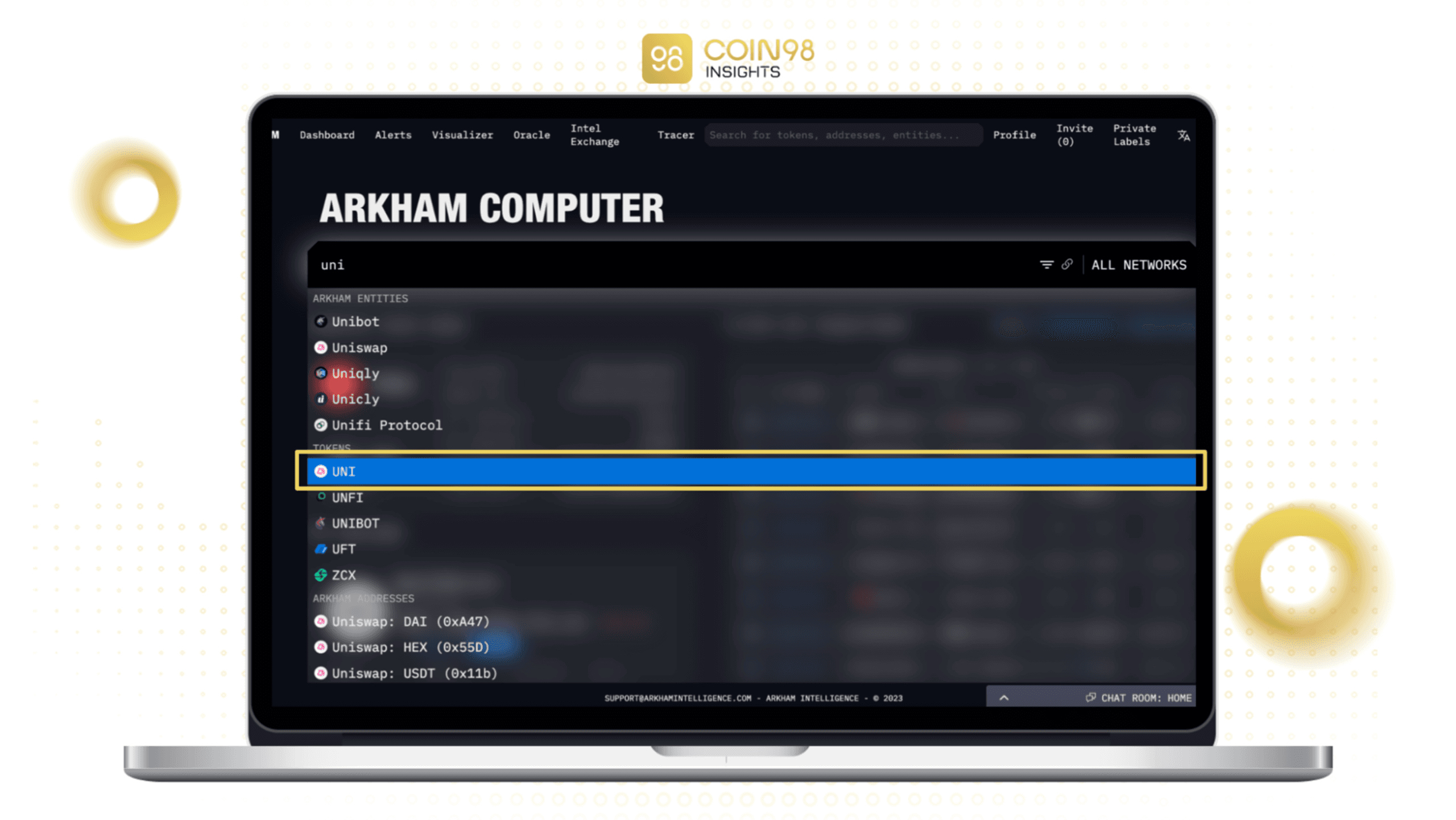 tìm kiếm uni trên arkham