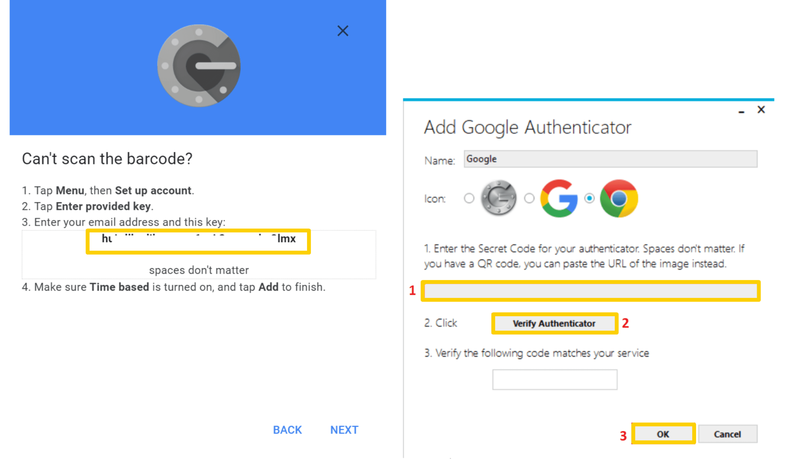 cài đặt google authenticator windows 3