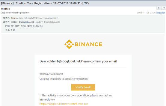 binance code phishing