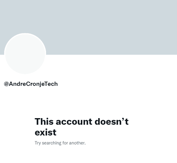 andre cronje khoá tài khoản twitter