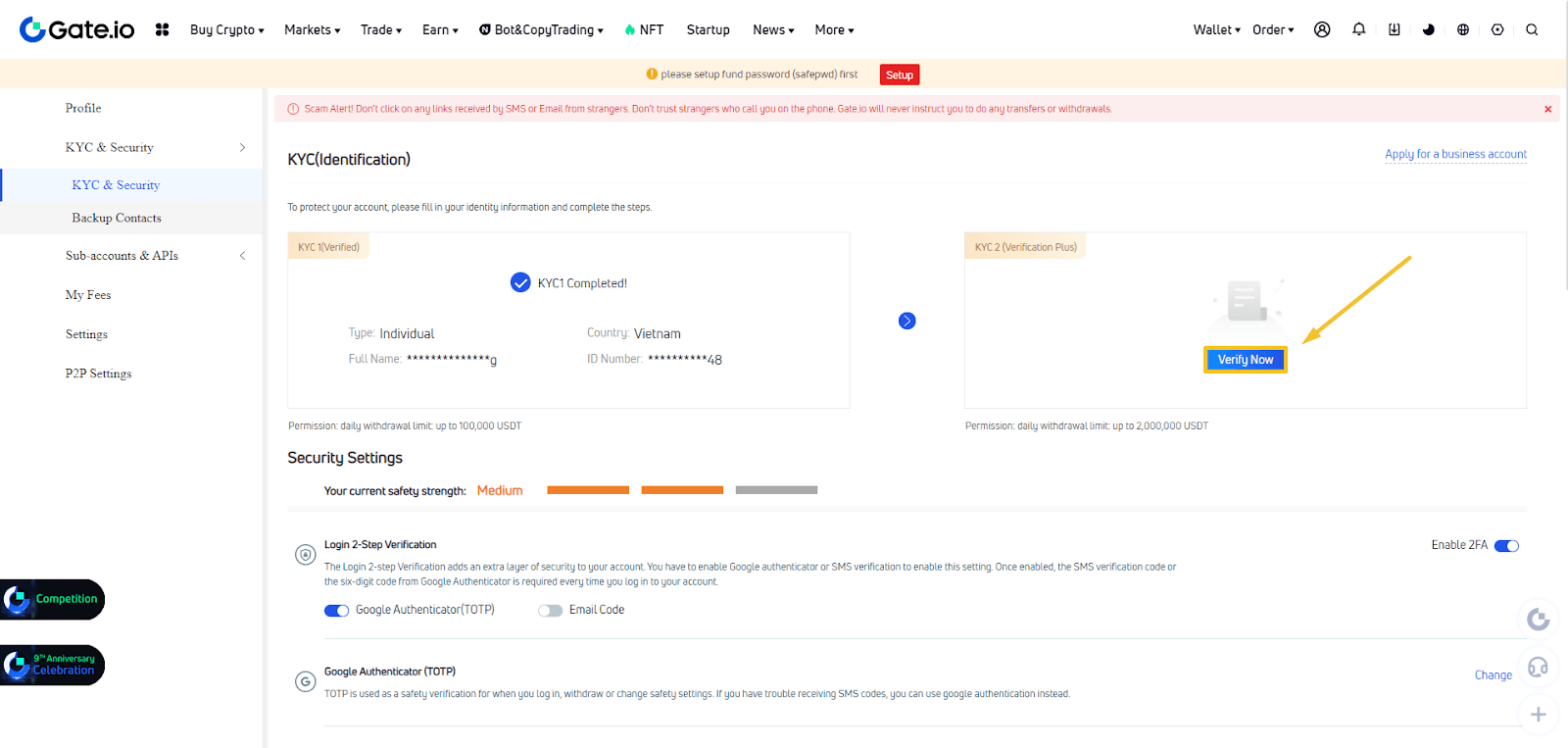 kyc 2 gate io 2