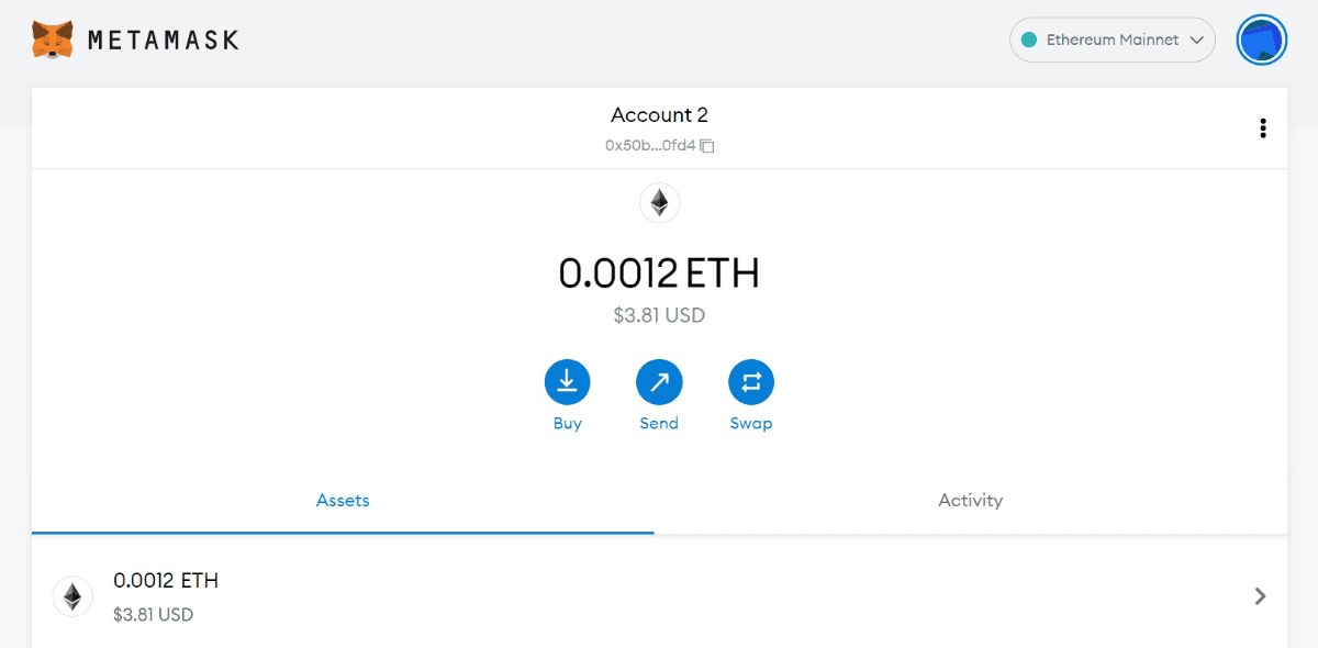 metamask add success eth copy