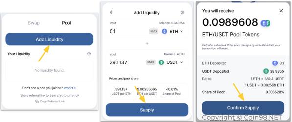 add liquidity mooniswap