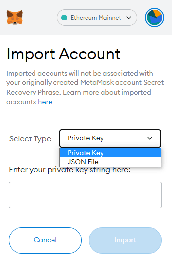 choose private key