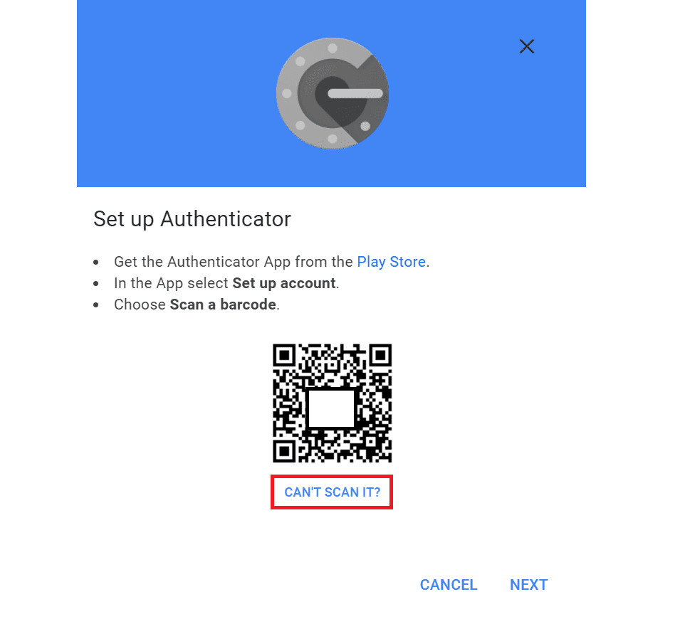 get the authenticator app from the play store