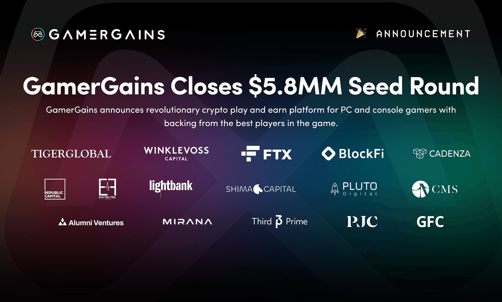 gamegains raise seedround