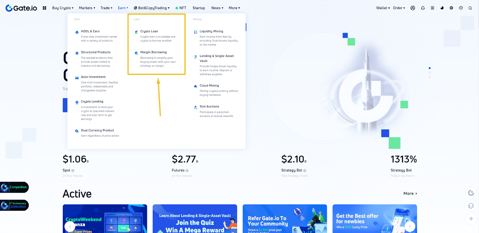 loan gate io exchange